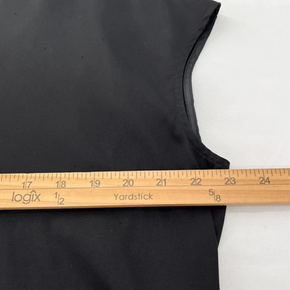 MM Lafleur Boxy Top Womens S Black Cupra Blend Cap Sleeves High-Low Luxe Minimal - Picture 9 of 11